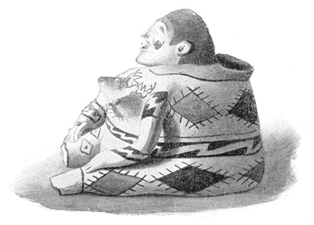 Earthenware Vessel in Shape of a Woman. From Casas Grandes. Height, 15.8 cm.