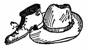 line drawing, shoe and hat line drawing, shoe and hat
