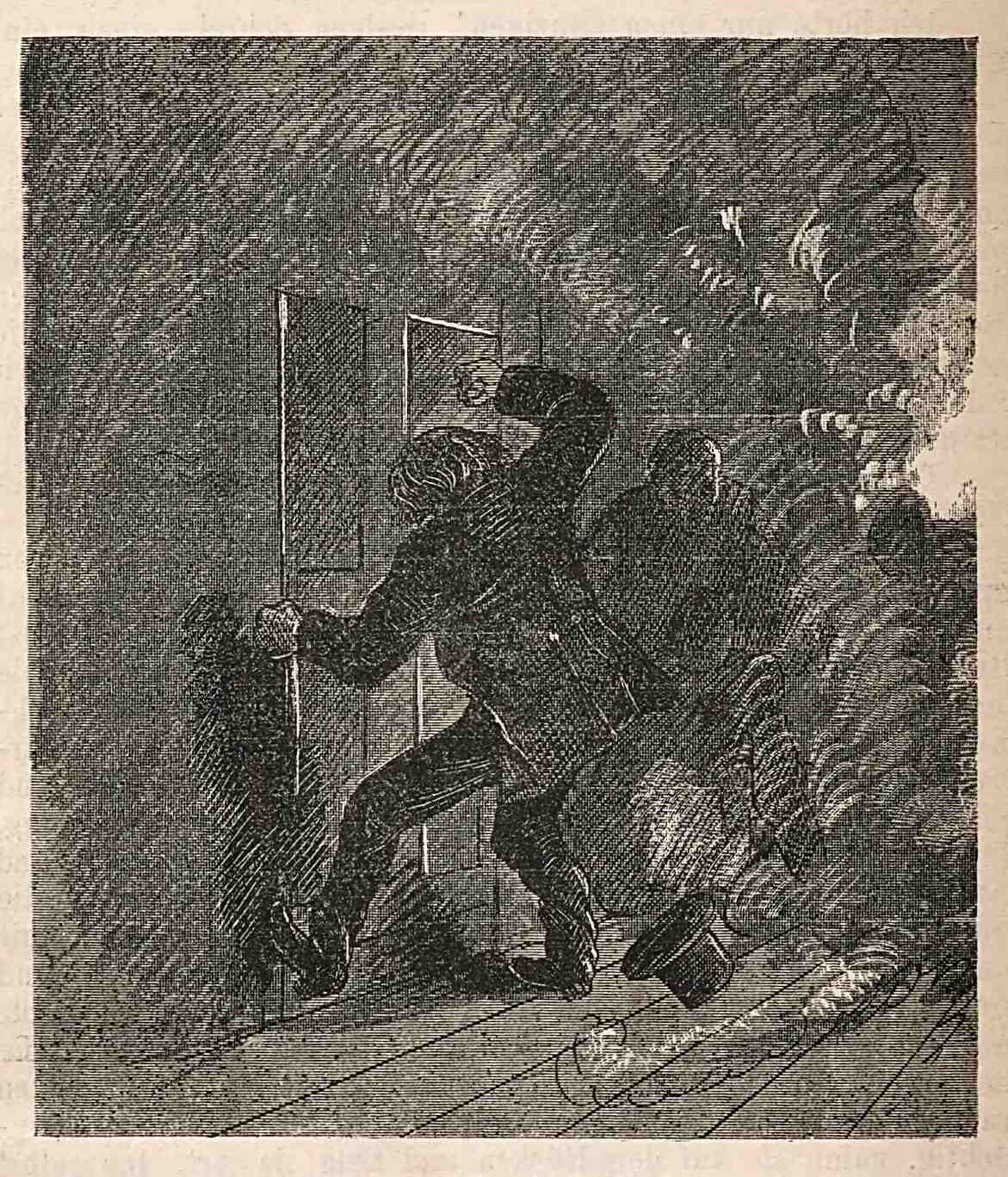 Auf der Stiege.
