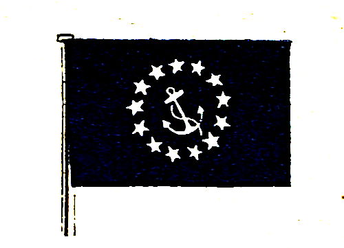 blue flag with an anchor surrounded by stars