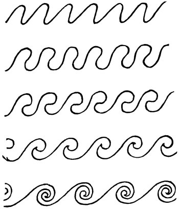 Fig. 489.&mdash;Theoretical development of scroll work.