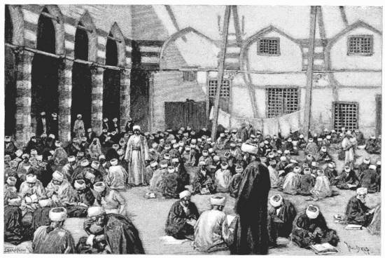 STUDENTS IN THE OUTER COURT, EL AZHAR From a photograph
by Abdullah Fr�res, Cairo
