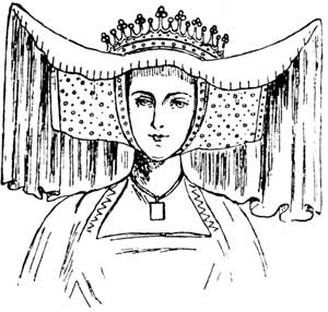 HORNED HEAD-DRESS OF 15TH CENTURY.

From Effigy of Countess of Arundel in Arundel Church.